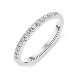18ct White Gold 0.20ct Diamond Pave Set Wedding Half Eternity Ring