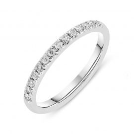 18ct White Gold 0.20ct Diamond Pave Set Wedding Half Eternity Ring