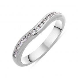 18ct White Gold 0.27ct Diamond Channel Set Wedding Half Eternity Ring