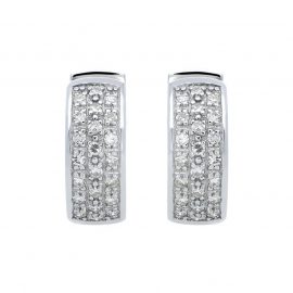 18ct White Gold 0.33ct Diamond Pave Hoop Earrings