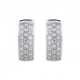 18ct White Gold 0.33ct Diamond Pave Hoop Earrings