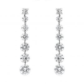 18ct White Gold 1.80ct Diamond Cascading Drop Earrings