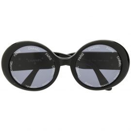 Chanel Pre-Owned 1990s CC round sunglasses - Black