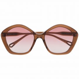 Chloé Eyewear oversize round-frame sunglasses - Brown