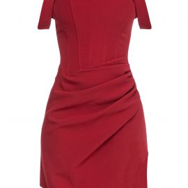 Red Mini Off Shoulder Corset Dress