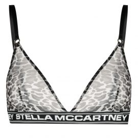 Stella McCartney leopard-print triangle-cup bra - Grey