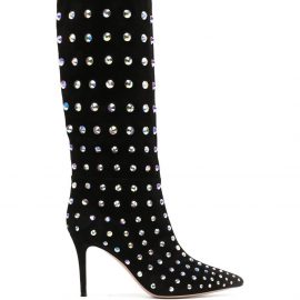 Gianvito Rossi crystal-embellished 85mm boots - Black
