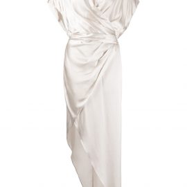 Michelle Mason silk wrap dress - White