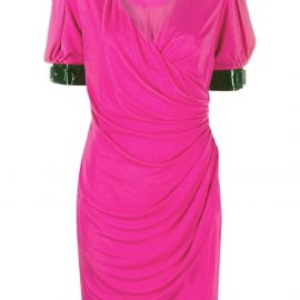 Moschino buckle detail wrap dress - Pink