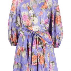 ZIMMERMANN floral-print wrap dress - Purple