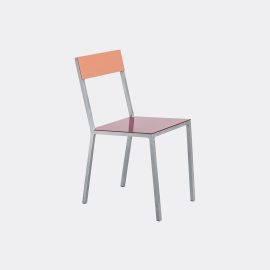 Valerie_objects Seating - 'Alu' chair in Burgundy, pink Aluminium