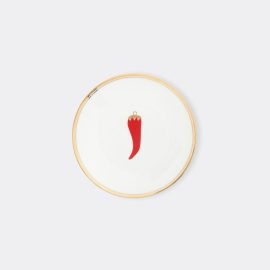 Bitossi Home Tableware - 'Chili Pepper' bread plate, set of six in Multicolor Porcelain
