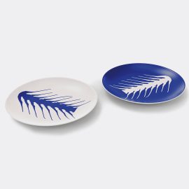 Cassina Tableware - 'Le Monde de Charlotte Perriand, Arête', placeholder plates, set of two in White and blue Porcelain