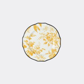 Gucci Tableware - 'Herbarium' accent plate, set of two, yellow in Sunset, Yellow PORCELAIN_HERBARIUM YELLOW