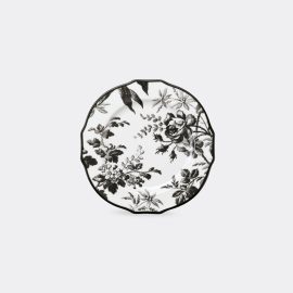 Gucci Tableware - 'Herbarium' dessert plate, set of two, black in black 100% porcelain