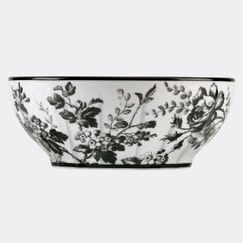 Gucci Tableware - 'Herbarium' salad bowl, black in black 100% porcelain