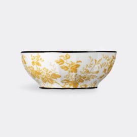 Gucci Tableware - 'Herbarium' salad bowl, yellow in Sunset, Yellow PORCELAIN_HERBARIUM YELLOW