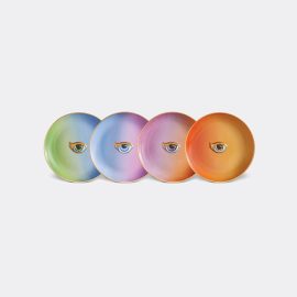 L'Objet Tableware - 'Lito' plates, set of four in Multicolor Porcelain