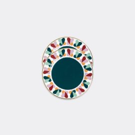 La DoubleJ Tableware - 'Farfalle Ring' dessert plate, set of two in Multicolor Porcelain