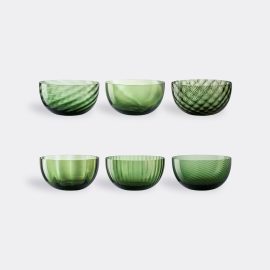 NasonMoretti Tableware - 'Idra' assorted cups, set of six, soraya green in Soraya Green GLASS