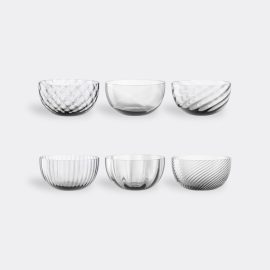 NasonMoretti Tableware - 'Idra' assorted cups, set of six, transparent in Trasparent GLASS