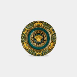 Rosenthal Tableware - 'Versace Medusa' service plate, juniper in green, gold porcelain