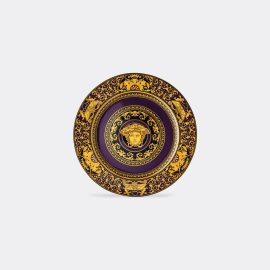 Rosenthal Tableware - 'Versace Medusa' service plate, marine in violet, gold porcelain