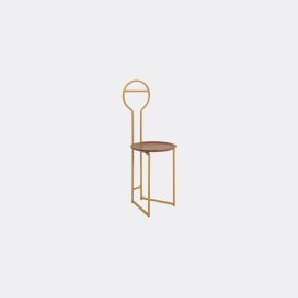 Colé Seating - 'Joly II' chair in gold, walnut Metal, Walnut