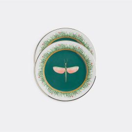 La DoubleJ Tableware - 'Libellula' dinner plate, set of two in multicolor 100% PORCELAIN