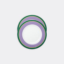 La DoubleJ Tableware - 'Rainbow Viola' dinner plate, set of two in purple 100% PORCELAIN