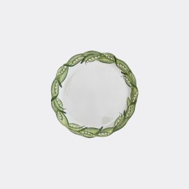 Les-Ottomans Tableware - 'Lily of the Valley' presentation plate in multicolor ceramic