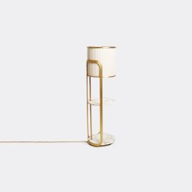 Marta Sala Éditions Lighting - 'I2 Megan' table lamp in White, gold Marble, brass