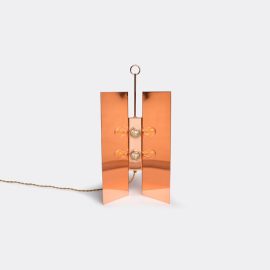 Marta Sala Éditions Lighting - 'LP1 Claudia Applique' table lamp, copper in Polished copper Polish stainless copper