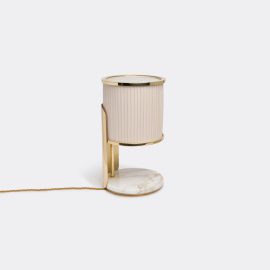 Marta Sala Éditions Lighting - 'LT2 Achille' table lamp in Polish brass Brass, marble