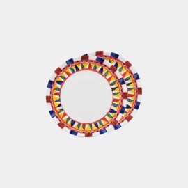 Dolce&Gabbana Casa Tableware - 'Carretto Siciliano' dinner plate, set of two in Multicolor 100% Porcelain
