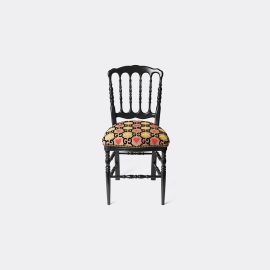 Gucci Seating - 'Francesina' chair, black and yellow in BLACK/YELLOW/MC BEECHWOOD/JACQUARD 58%VI 42%PL