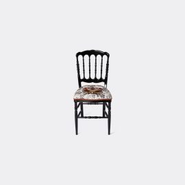 Gucci Seating - 'Francesina' chair, black in BLACK MULTICOLOUR BEECHWOOD/100%PL PRINTED FABRI