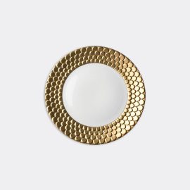 L'Objet Tableware - 'Aegean' dinner plate, gold in Gold Porcelain