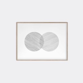 Lemon Decorative Objects - 'Line Work 077' art print in Oak Paper,wood, acrylic