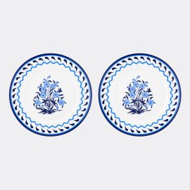 Aquazzura Casa Tableware - 'Jaipur' dinner plate, set of two, blue in BLUE PORCELAIN