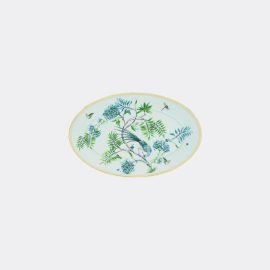 Aquazzura Casa Tableware - 'Secret Garden' oval platter in green PORCELAIN