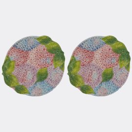 Les-Ottomans Tableware - 'Ortensie' dinner plate, set of two in multicolor ceramic