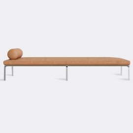 NORR11 Seating - 'The Man' daybed, camel in Camel Stainless Steel - Upholstered,