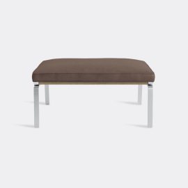 NORR11 Seating - 'The Man' ottoman, dark brown in Dark Brown Stainless Steel - Upholstered,