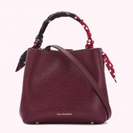 Plum Medium Lizard Embossed Ruby