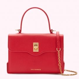 Red Medium Lip Turnlock Queenie Handbag