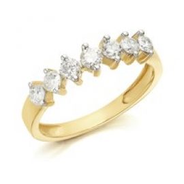 9ct Gold Diamond Half Eternity Ring - 60pts - D8067-O