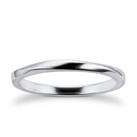 9ct White Gold 2mm Twist Wedding Ring - Ring Size K