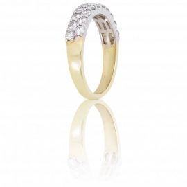 9ct Yellow & White Gold 1.00ct Diamond 2 Row Eternity Ring
