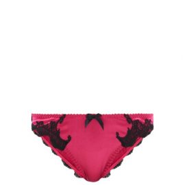 Agent Provocateur - Molly Lace-trimmed Satin Briefs - Womens - Pink Multi